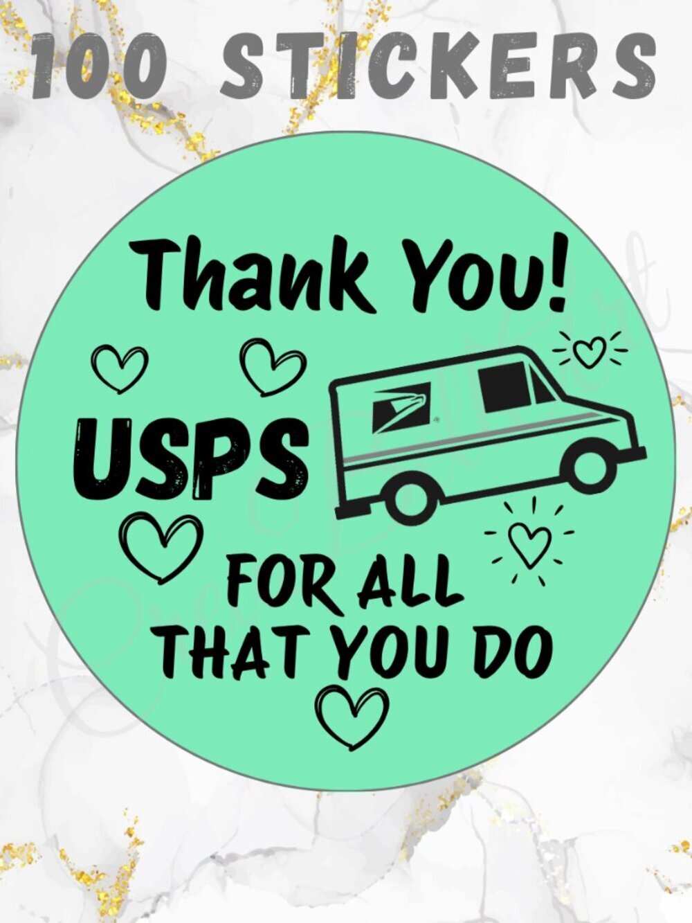 100 USPS Thank you Stickers  Thermal Stickers 2 inch